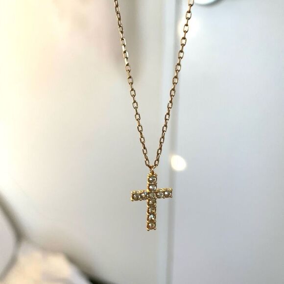 Chrystal cross necklace gold color - Picture 1 of 5